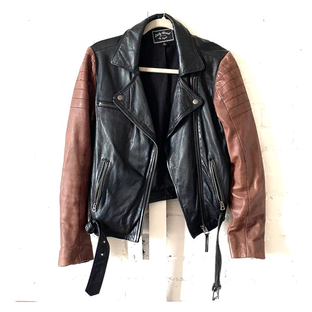 Real leather lucky brand jacket